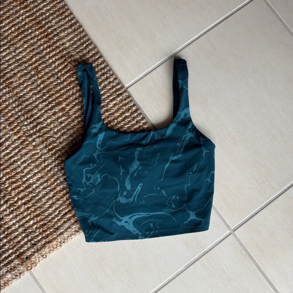 Teal Marble Print Athletics Tank